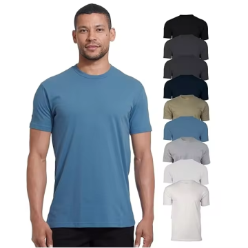 Baumwollweiche, atmungsaktives klassisches Herren-Kurzarm-Crew-Nacken-T-Shirt
