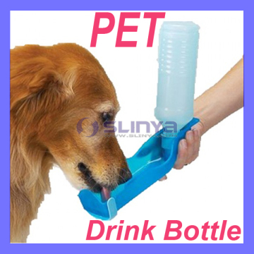 Potable Pet Dog Cat Water Feeding Drink Bottle Dispenser Travel Bowl 500ml