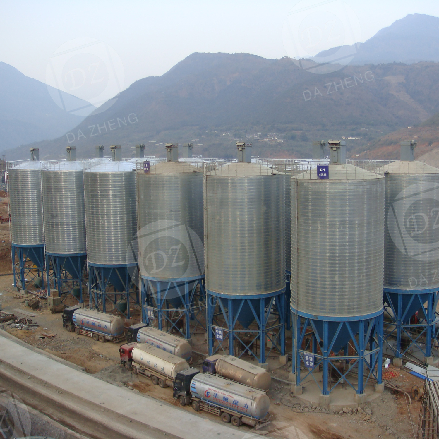 Healthy steel plate silo for grain reserves