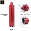 4 &quot;Core de diamante láser de diamante Broad de perforación húmeda 14&quot; Profundidad de perforación
