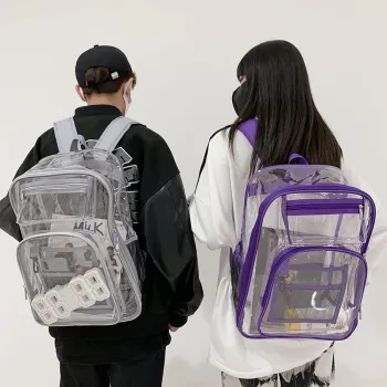 OEM Custom Designer PVC Fashion Clear Waterproof Backpack for Ladies