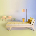 Contemporaneo in pelle in legno massiccio Living Room Daybed