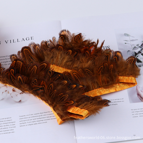 Colorful Chicken and Pheasant Feather Fringe Trim for Crafting, DIY Costumes, and Sewing Projects
