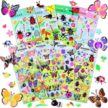 Cute & Lovely Puffy DIY Adhesive Stickers - 4 Sheets