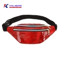 Shiny Waist Bag with Pouches and Adjustable Belt