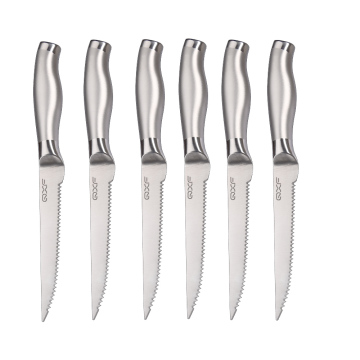 New Arrivals 4.5 Inch Stainless Steel Hollow Handle 6 Pieces Steak Knife Set