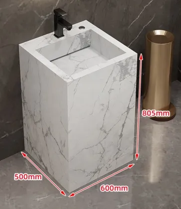 Floor Standing Stone Washbasin Vanity Cabinet