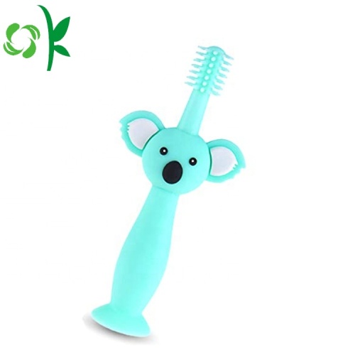 Brosse à dents en silicone ours de dessin animé 3D pour bébé