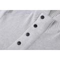 Men's Knitted Button Quarter Zip Textured Pullover