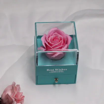 Eternal Flower Acrylic Box Jewelry Set - Luxury Gift Packing