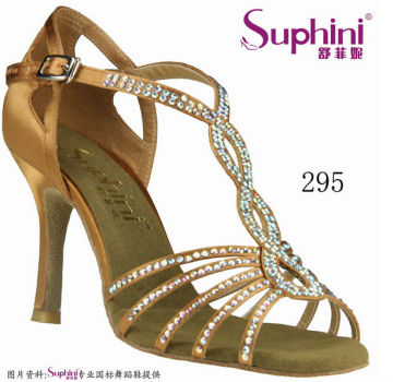New Women Shoes 2015 High Heel Leather Sole Dance Shoes