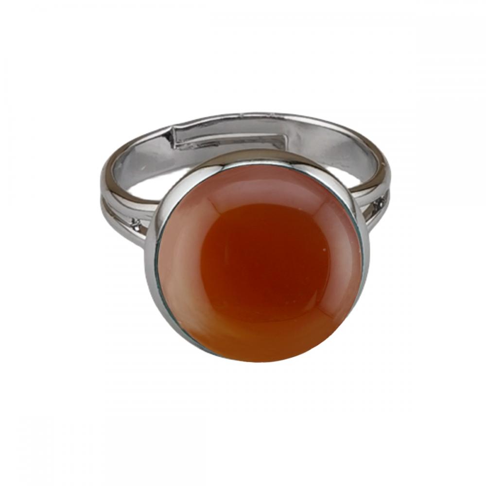 Gemstone redondea de 12 mm anillo anillo de moda apilable declaración plateada nudillo nudillo hecho a mano anillo vintage gótico