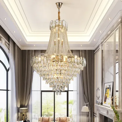 Modern American Living Room Antiques: Brass Chandelier Lighting