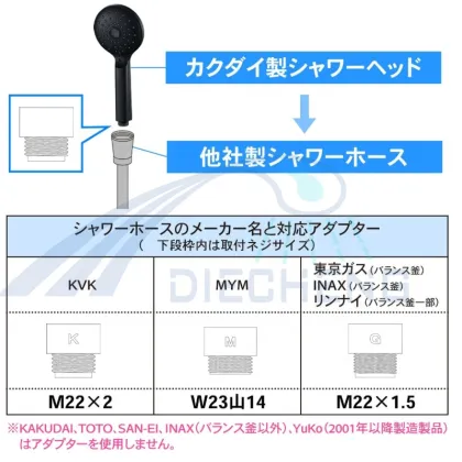 Japanese Hand Shower Adapter M G K for Bathroom Accessories