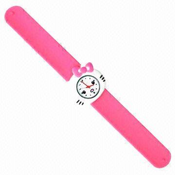 Changeable Silicone Slap Waterproof Quartz Watch, Non-toxic