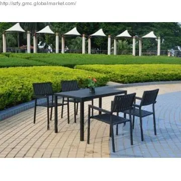 PS Wood Garden Furniture, Polystyrene Material, Waterproof Dining Set
