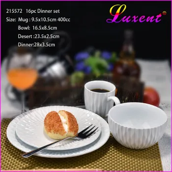 Chaozhou porcelain dinner plate 4pcs set dinnerware cup bowl plate