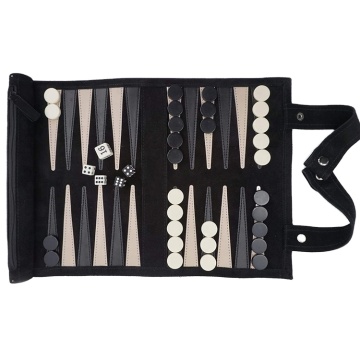 Custom New Design Roll Up Suede Felt Backgammon Game for Travel