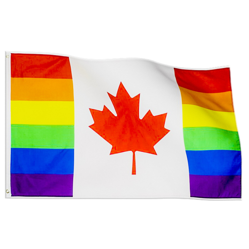 Rainbow USA and Canada flags
