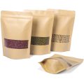 custom brown kraft paper packaging bag with zipper