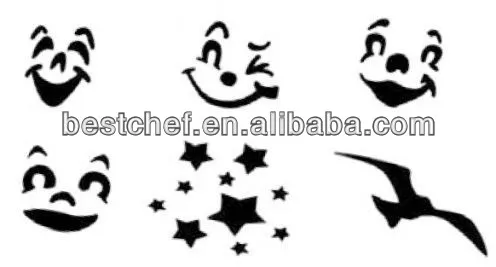 Set of 8 plastic flour stencils