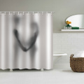 Couple Shadow Waterproof Shower Curtain Unique Black and White Bathroom Decor