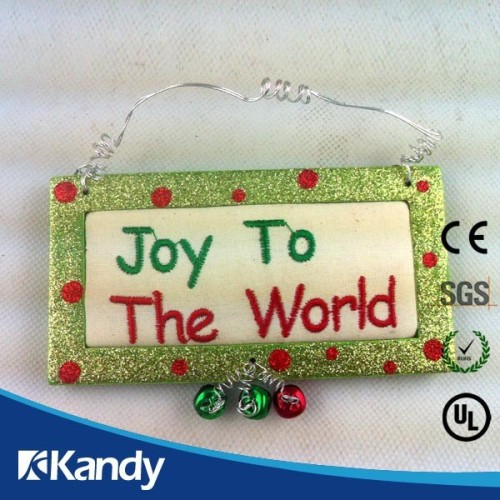 Customized package Hot selling promotion frame wood Christmas tree ornaments