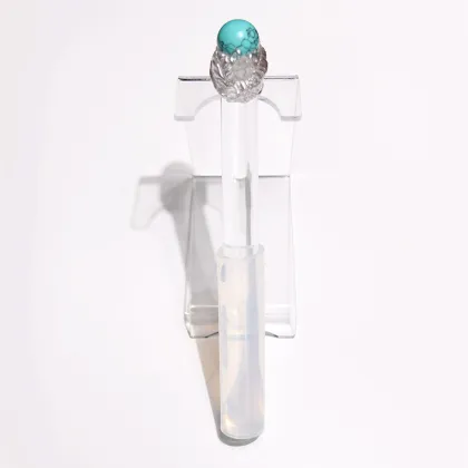 Self Design-Q're Turquoise And Rock Crystal Pure Crystal Singing Bowl Wand