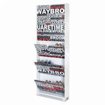 Wooden Shoe Cabinet with 5 Folding Single-depth Doors