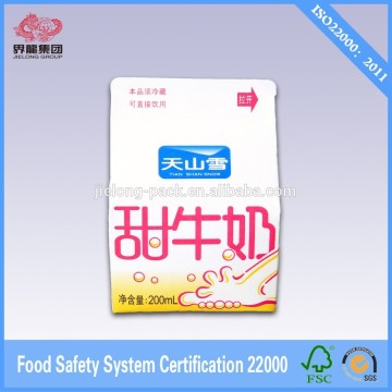 Gable top milk carton paper milk box 200ml