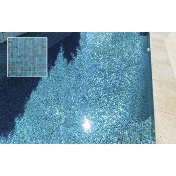 Altın Çizgiler Erimiş Cam Banyo Backsplash Waterjet Mozaik