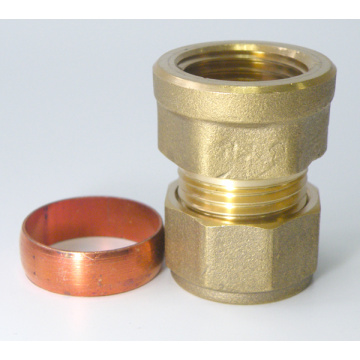 Compression Brass Female Straight Coupler