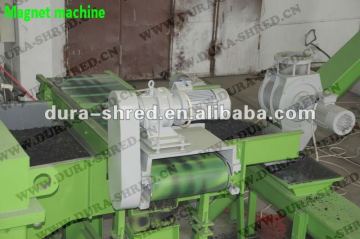 Magnet machine in tire recycling plant