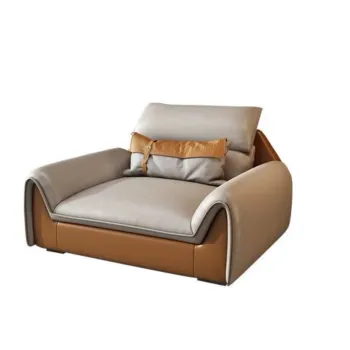 Modern European Leather Sofa for Large Apartment - Minimalist Living Room Furniture