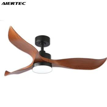 AIERTEC 52'' Modern All Copper Motor Ceiling Fan with 3 ABS Blades, Light and Remote for Bedroom, Living Room, Patio
