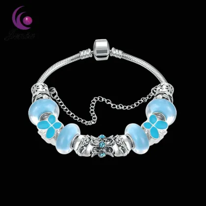 Jenia Hot Sale Silver Plated Bead Bracelet Beautiful Butterfly Bead Bracelet