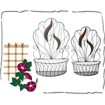 metal basket wall mounted flowerpot stand