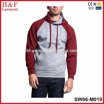 80% cotton 20% polyester pullover mens hoodie sweatshirt with two color