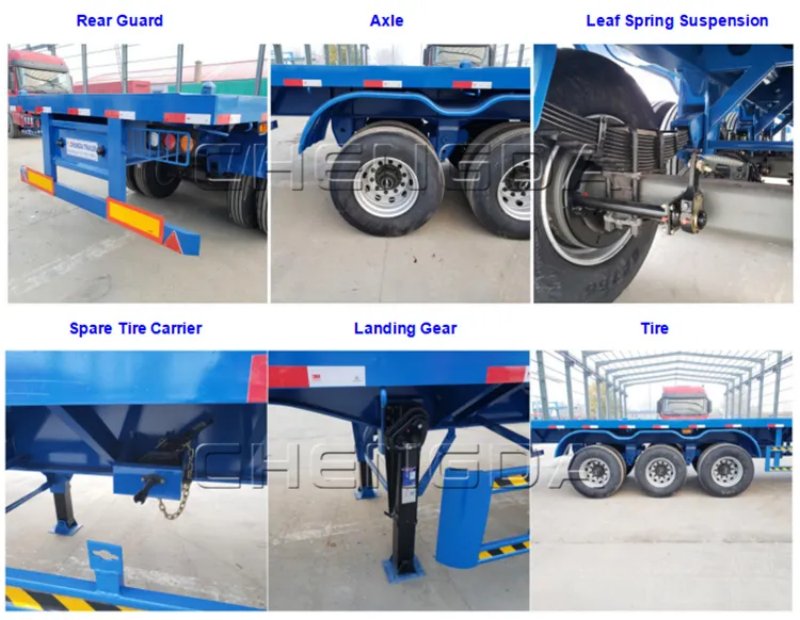 3 Axle Container Flatbed Trailer