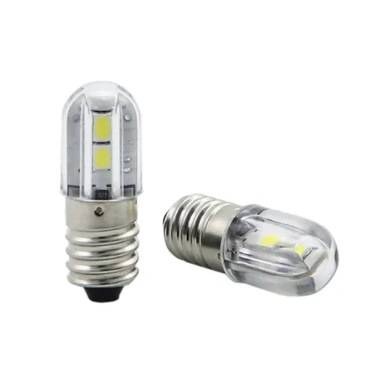 E10 LED Screw Base Bulb - Cold White 6V/12V/24V DC