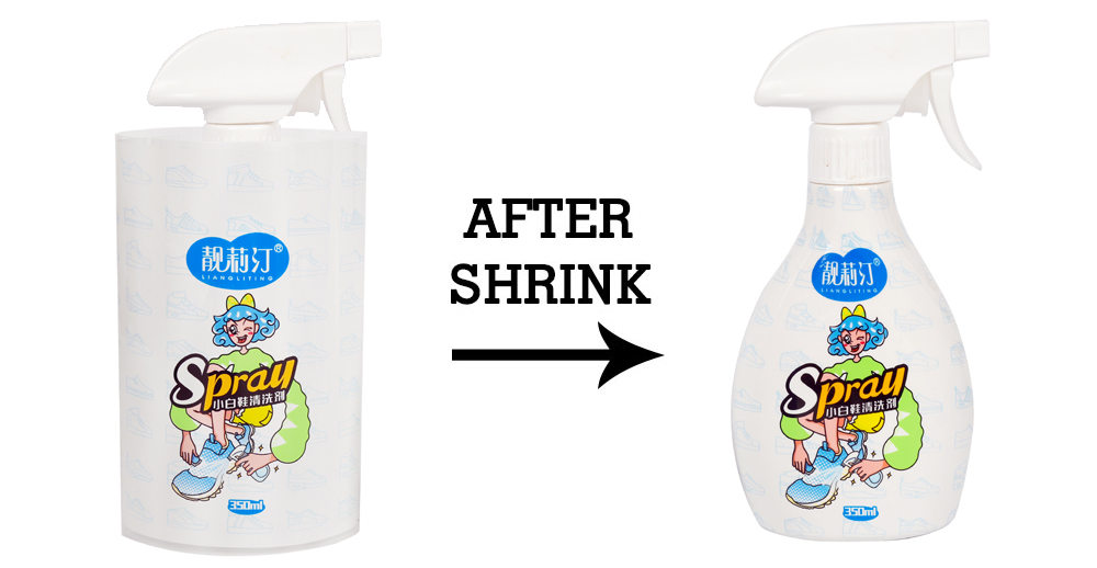 Cleanser bottle shrink label