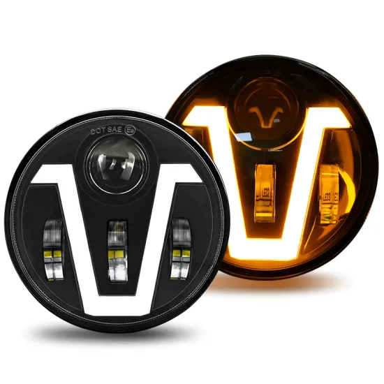 5.75 Inch LED Headlight for Motorcycle - Projector LED Harley H4 Halo Ring DRL Fog Driving Lamp