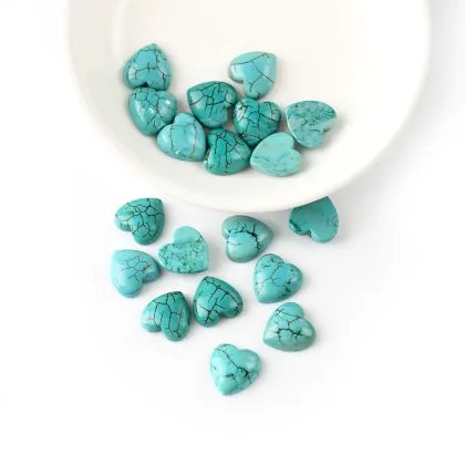 Synthetic Turquoise Campitos Turquoise Heart Cabochons