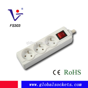3-way power socket outlet with master switch