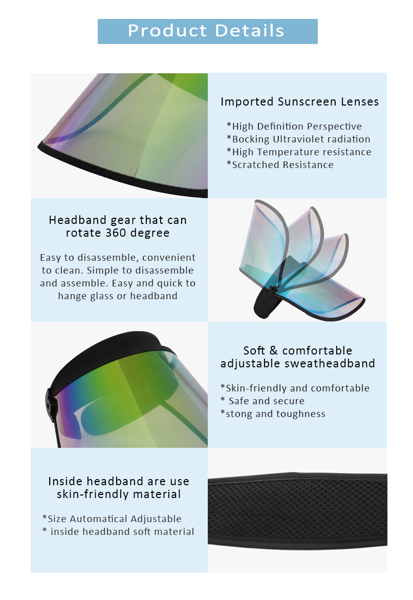 Rainbow Transparent Uv Protection Fashion Sport Hat