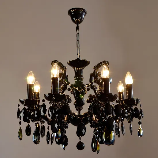 Zhongshan Factory Handmade Black Crystal Chandelier Lamp