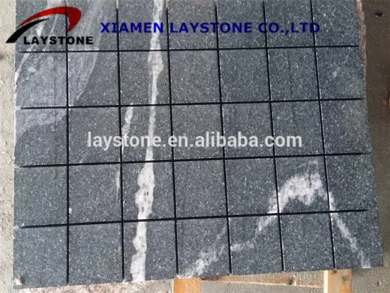 Natural black rock paving stone,cube granite stone