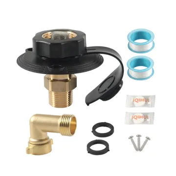 Brass RV City Water Fill Inlet with Check Valve for Camper Trailers and Boats