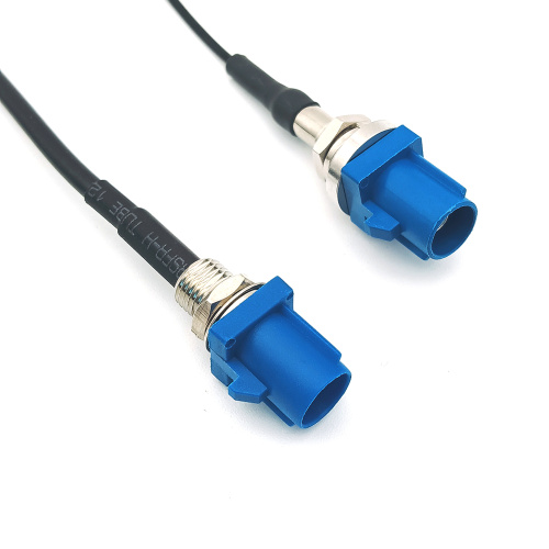 Automotive Straight Fakra C Male Bulkhead Crimp Connector