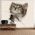 Katze Schöne Tapisserie Tier Nette Wandbehang 3D Print Tapisserie für Kinder Wohnzimmer Schlafzimmer Wohnheim Dekor